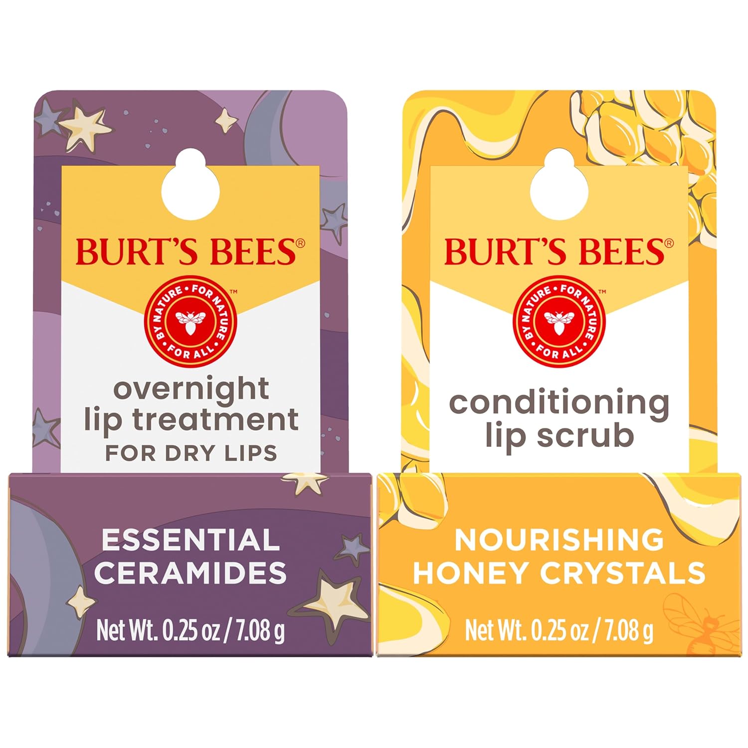 Burt's Bees Tratamiento intensivo de labios original durante la noche, hidratante, restaurador, reduce las líneas finas, vitamina E, aceites de ceramidas, cuidado de labios de origen natural, 0.25