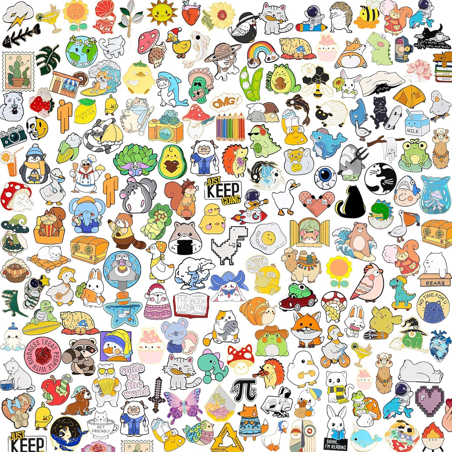 Juego de broches de esmalte a granel, 20/30/50/80 unidades, insignias de solapa, broches de esmalte de plantas, dibujos animados, botones divertidos, joyas para la decoración de mochilas, sombreros y