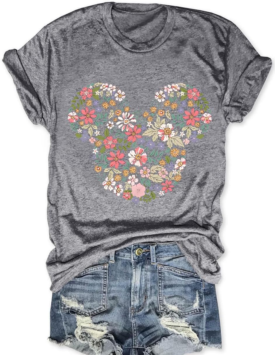Magic Kingdom Castle - Camisa casual de manga corta para vacaciones, ropa bohemia para mujer, lindas camisetas de verano