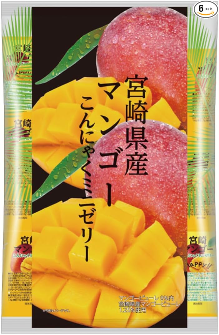 Konjac Park Miyazaki Mango Konnyaku Mini Jelly, Individual Packaging Type, Konjac Jelly, 17.6 oz (500 g) per Bag, Approx. 30 Pieces x 3 Bags