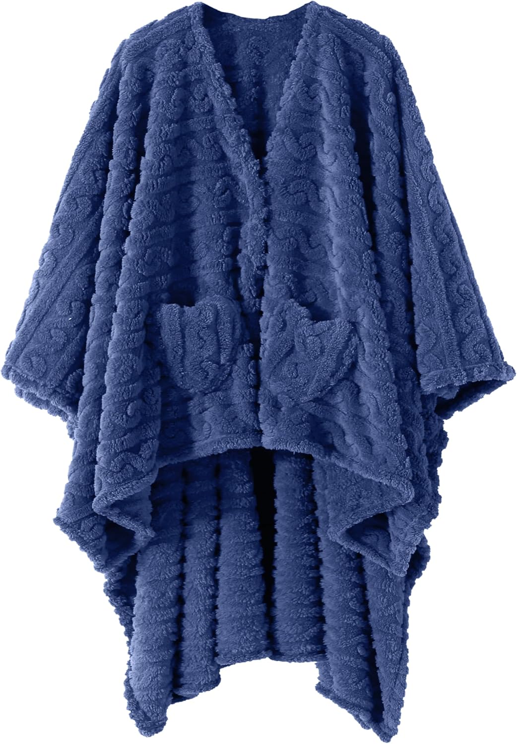 Manta de Poncho para adulto, acogedora manta de forro polar Sherpa con bolsillos para la oficina y el salón (verde, 58 x 64 pulgadas)