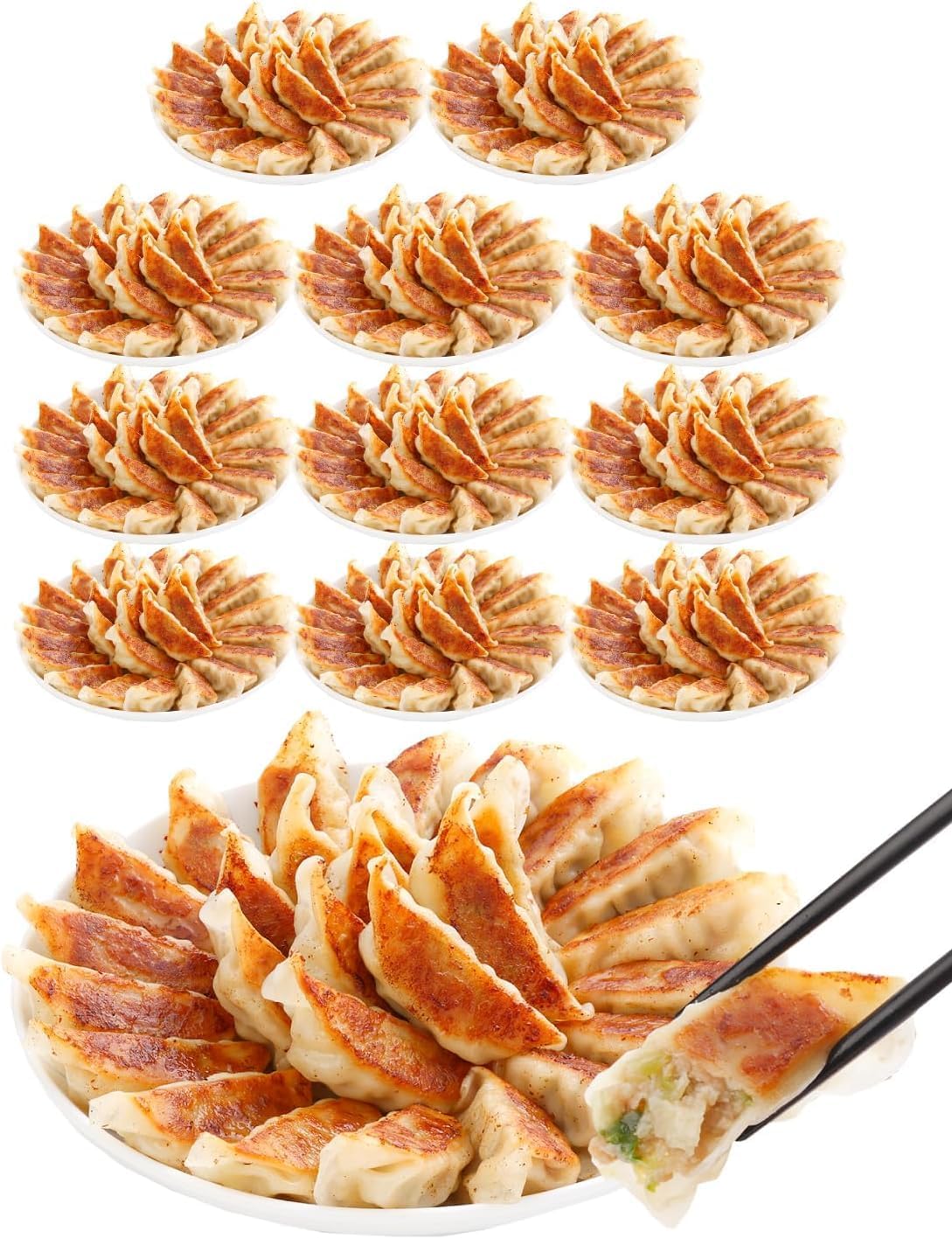 Osaka Ohsho Meat Dumplings, 50 Pack x 2 (Total of 100 Pcs), Includes 12 Packets of Sauce