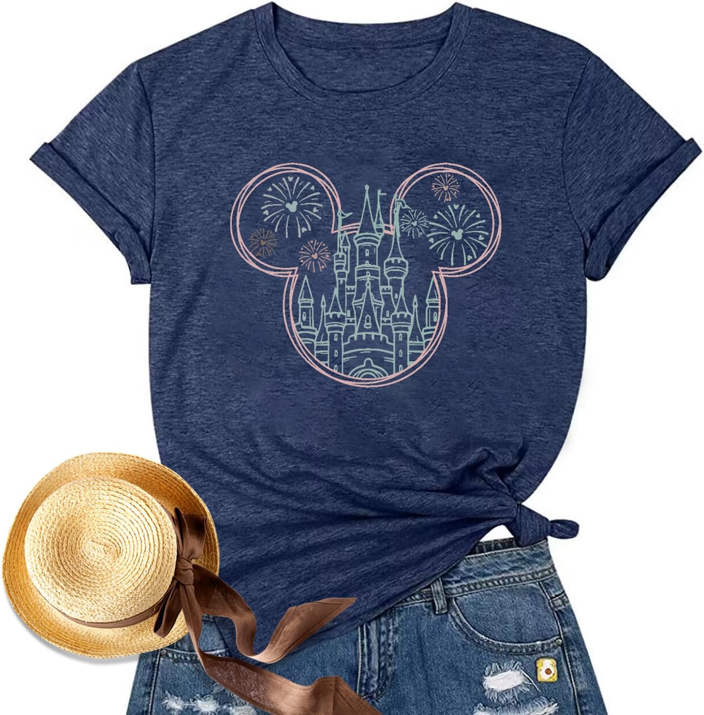 Camisa mágica para mujer, camiseta del Reino Mágico, camiseta gráfica de castillo, vacaciones familiares, tops de manga corta, tops casuales de verano