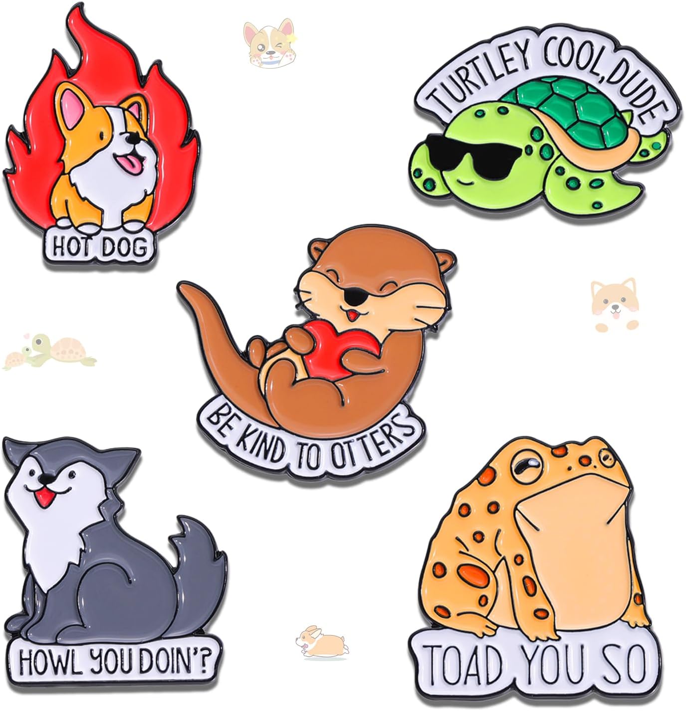 5Pcs Cute Coffee Cat Sloth Enamel Pin Set Cartoon Animal Coffee Cup Brooch Badges, Funny Lapel Pins for Backpacks, Jackets, Bags, Coffee Lover Gift
