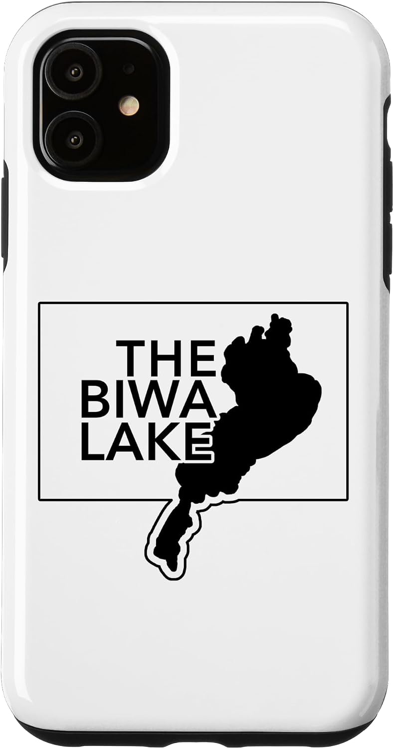 THE BIWA LAKE 琵琶湖 滋賀 地図【47都道府県】ジモTティ JIMO-T 地元愛 お土産 プレゼント 面白 スマホケース iPhone 16 Plus 用