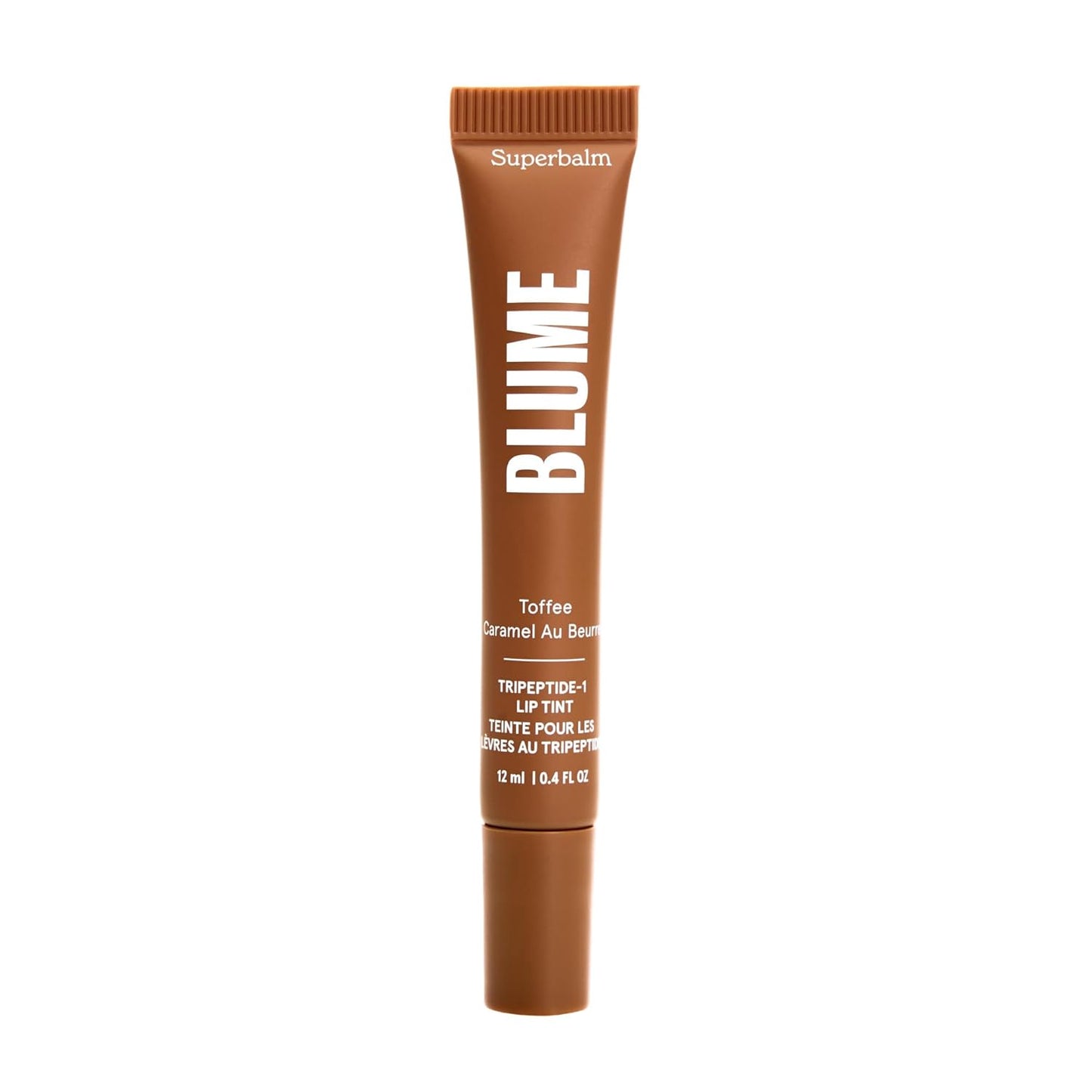 Blume Tri-Peptide Vanilla Lip Balm - Hidratante labial Superbalm con manteca de karité y escualano para hidratar profundamente y curar labios secos y agrietados, libre de crueldad animal y vegano (0.4 onzas líquidas)