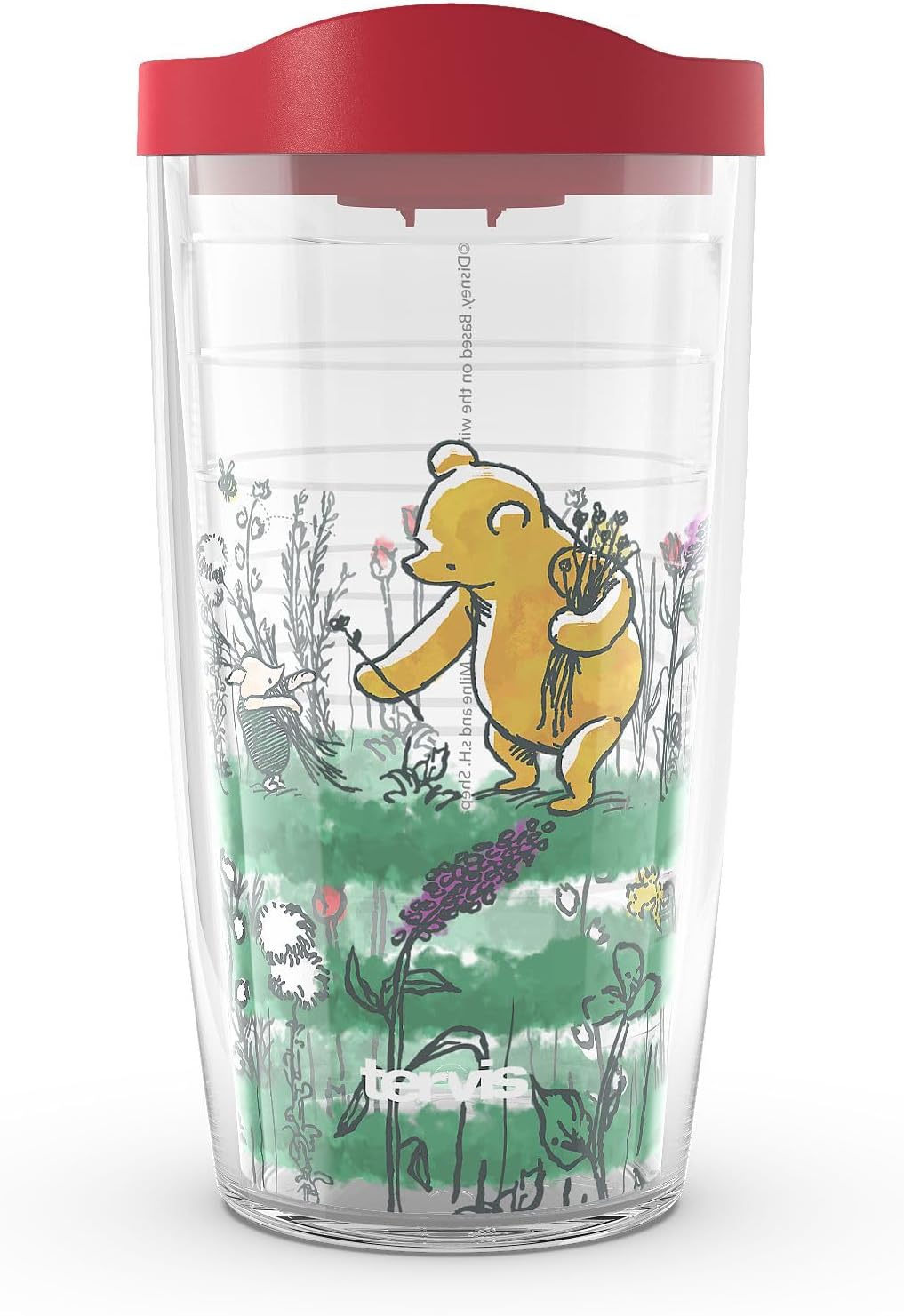 Tervis Disney - Vaso aislado de doble pared con aislamiento de Winnie The Pooh Forest Sketch hecho en Estados Unidos, mantiene las bebidas frías y calientes, 24 onzas, clásico