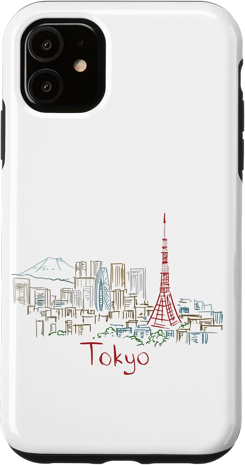 東京 日本 旅行 お土産 パノラマ 都市 ランドマーク ギフト スマホケース iPhone SE (2020) / 7 / 8 用