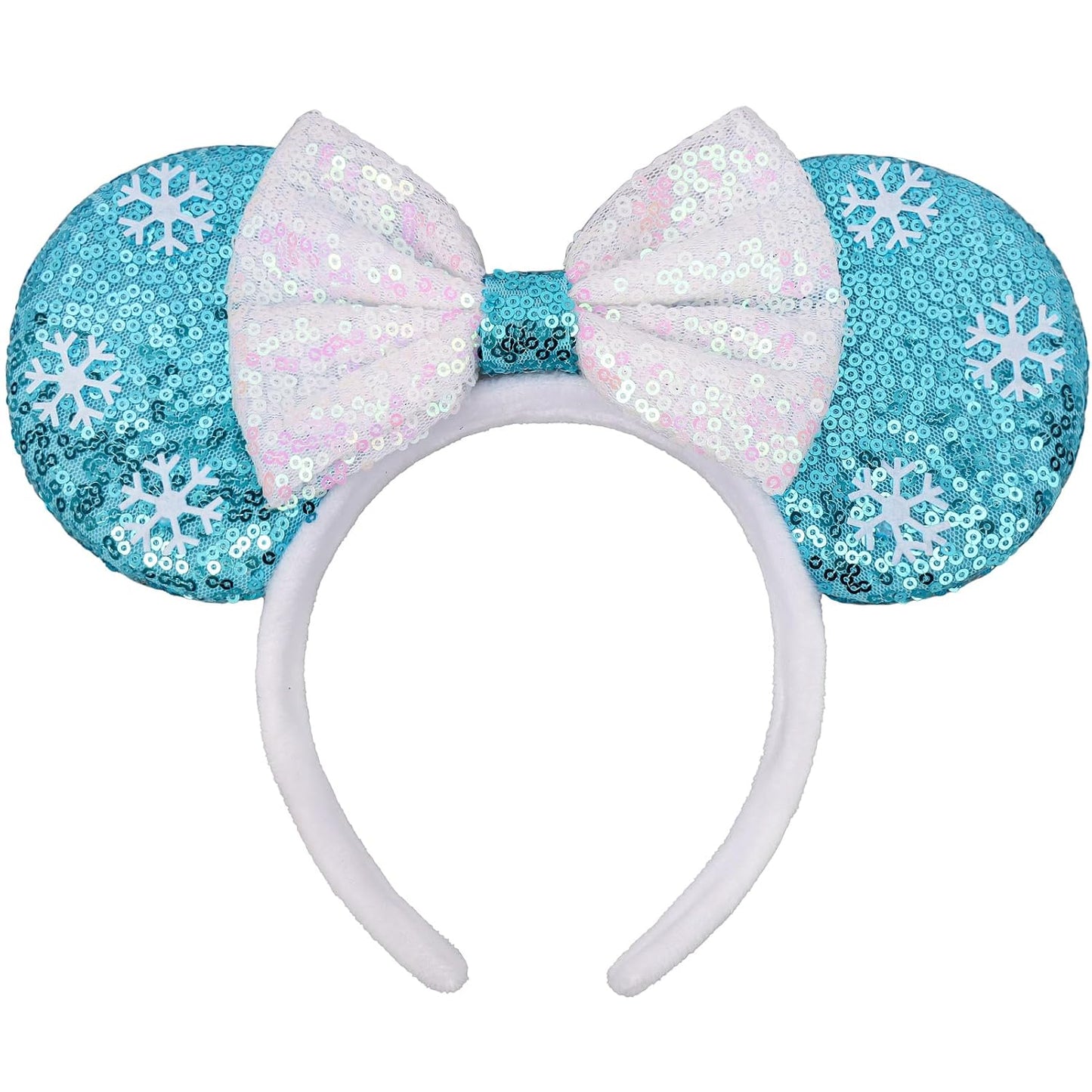 ETLUK - Diadema con orejas de ratón, diademas con orejas de ratón y lazo de lentejuelas para mujeres y niñas, accesorios de cosplay, decoración para fiestas (rojo)