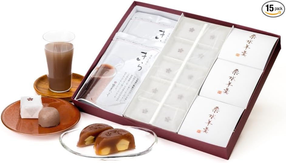 Yamadaya Manju Chestnut Yo-kan, Pack of 6 | 和菓子,ギフト,水ようかん,詰め合わせ,個包装,高級,お菓子,お取り寄せ,お茶菓子,手土産,愛媛,贈答品,スイーツ,あんこ,プレゼント,お礼,お返し,お供え,お中元,敬老の日,お彼岸