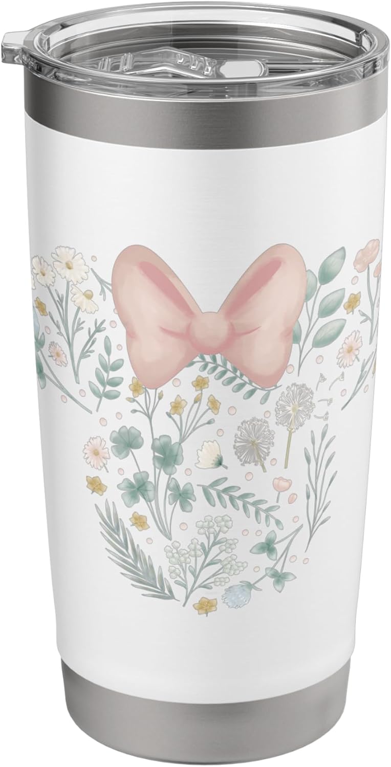 Disney Minnie Mouse Icon Spring Flowers - Vaso aislado de acero inoxidable