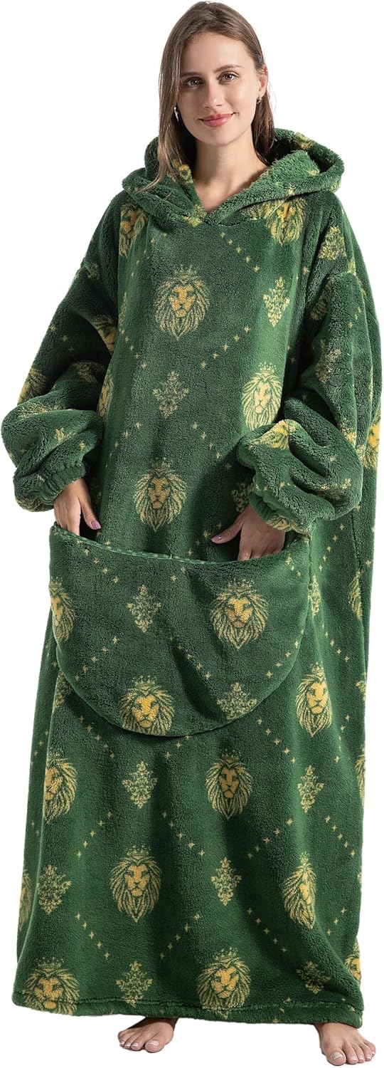 Capecage - Manta con capucha, sudadera con capucha larga como regalos de cumpleaños para mujeres y hombres, manta portátil larga para mujeres y hombres.