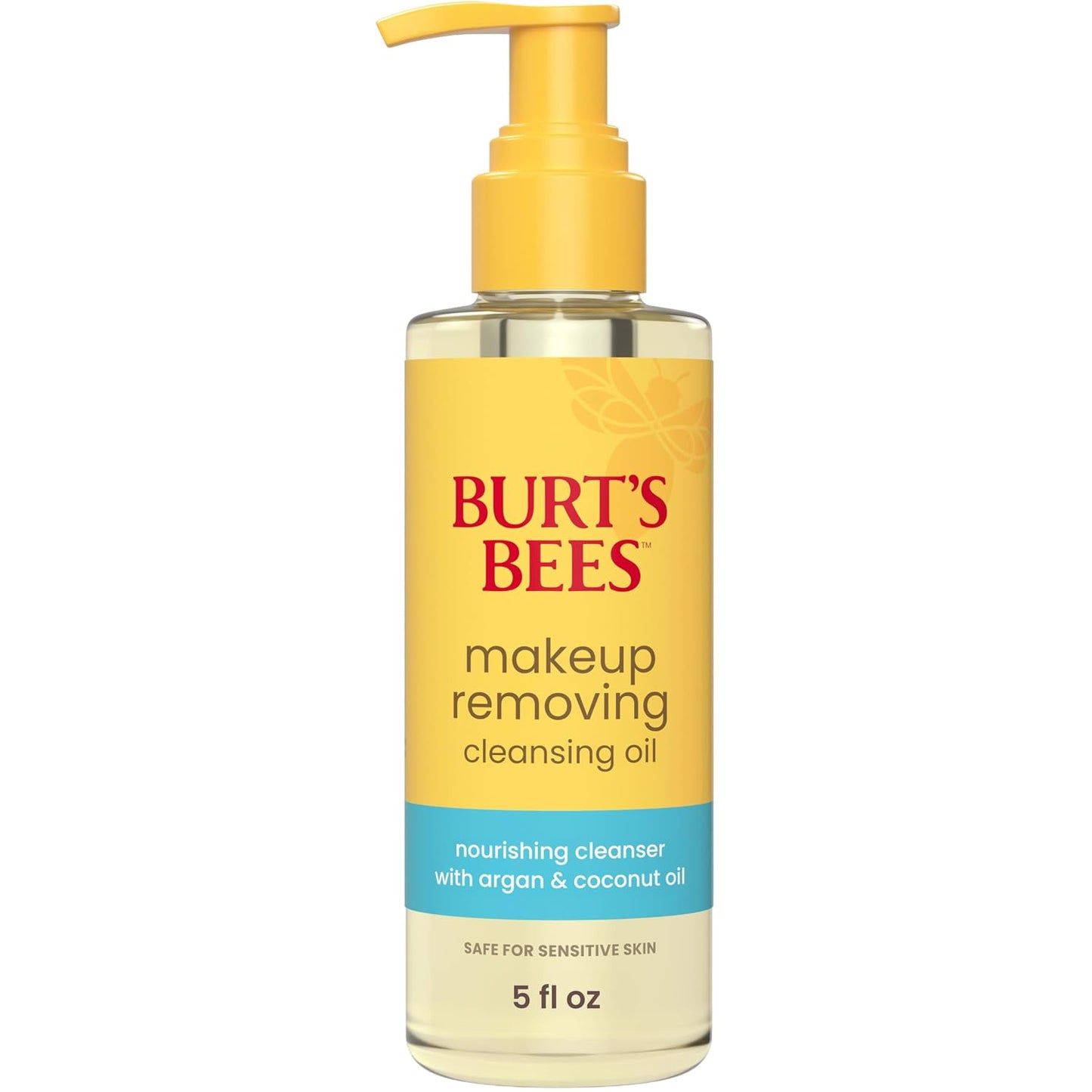 Burt's Bees Aceite limpiador nutritivo con aceites de coco y argán, aceite facial limpiador para pieles normales a secas, esenciales para el dormitorio universitario de regreso a clases, cuidado de la