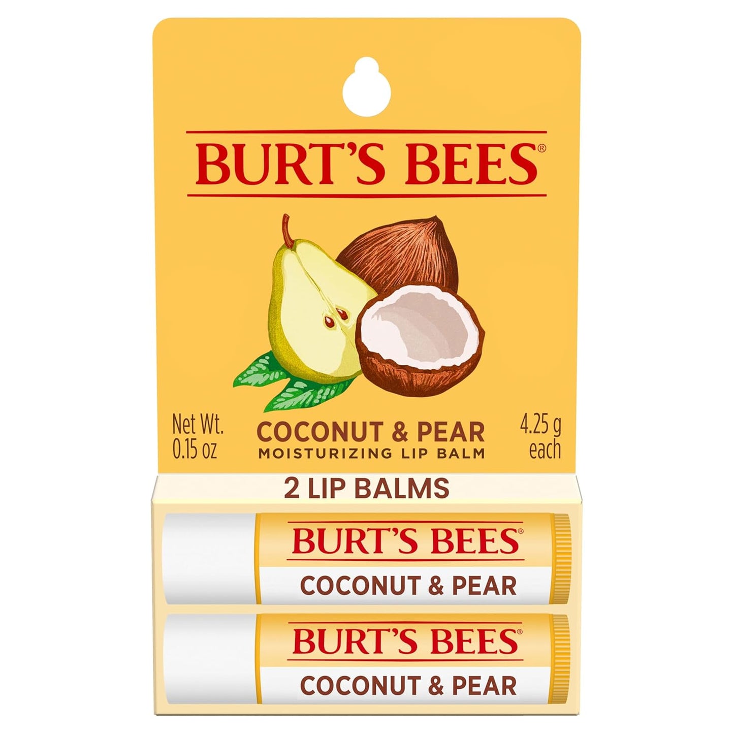 Burt's Bees Bálsamo labial – Cera de abeja original, hidratante labial con cera de abejas de origen responsable, sin tinte, tratamiento acondicionador de origen natural, 2 tubos, 0.15 onzas.
