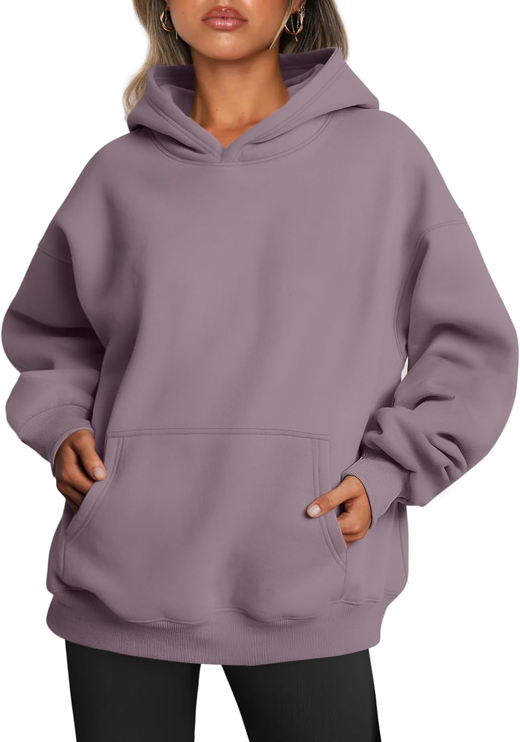 Trendy Queen Sudaderas con capucha de gran tamaño para mujer, sudaderas de felpa para mujer, suéteres de moda de otoño, suéteres de invierno | Gentle Skin Feel, Aesthetic Drop Shoulder, Large Kangaroo Pocket, Seamless Daily Outfit Match