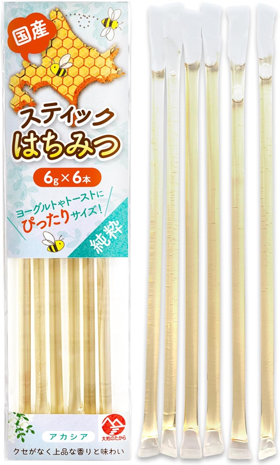 【Daichi no Takara】 Hokkaido-Produced Honey Sticks Raw Honey Delicious Throat Care Conveniently Small-Packed Individually Wrapped for Hygiene Anytime Anywhere (12 sticks × 2.5g, 3-Type Trial Set