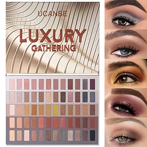 UCANBE Eyeshadow Palette with 15Pcs Brushes Makeup Set, Pigmented 86 Colors Make Up Sets Valentine's Day Gift, Matte Shimmer Glitter Eye Shadow Pallet Highlighter Contour Blush Powder Brush Beauty Kit