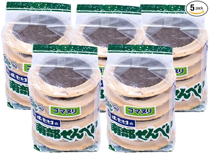 Marco Izumori Sesame Rice Crackers, Set of 12 Sheets x 2 Bags, Aomori