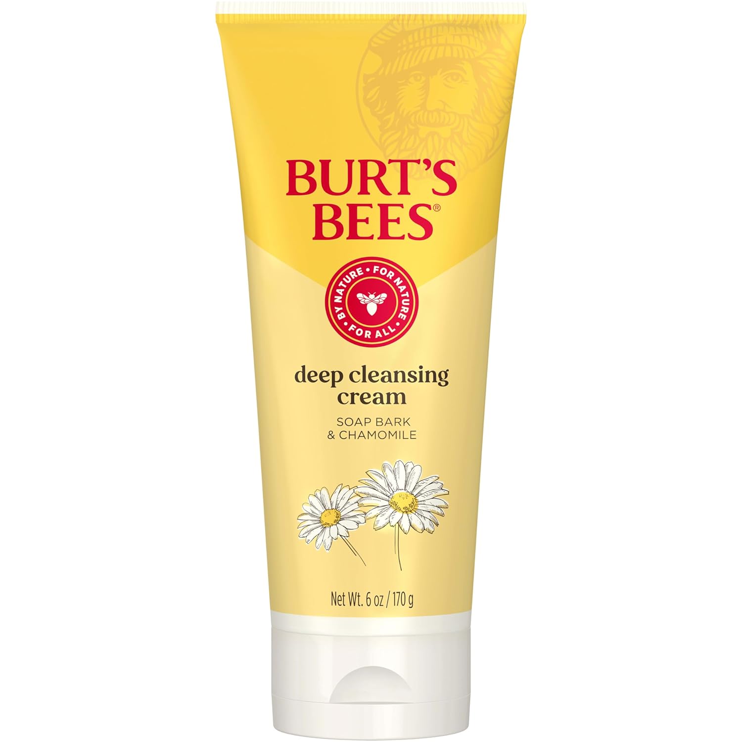 Burt's Bees Crema limpiadora profunda, corteza de jabón y manzanilla, 6 onzas (paquete de 4)