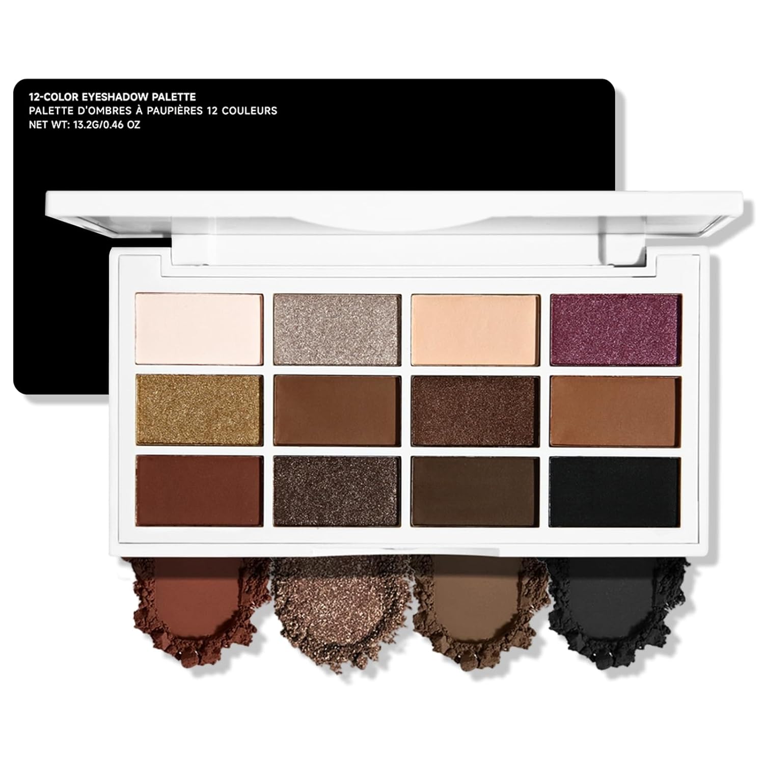 Erinde 10 colores paleta de sombra de ojos desnuda, paleta de maquillaje de sombra de ojos mate marrón taupe, paleta de ojos ahumados gris neutro, ultra-mezclable, sombra de ojos natural de larga