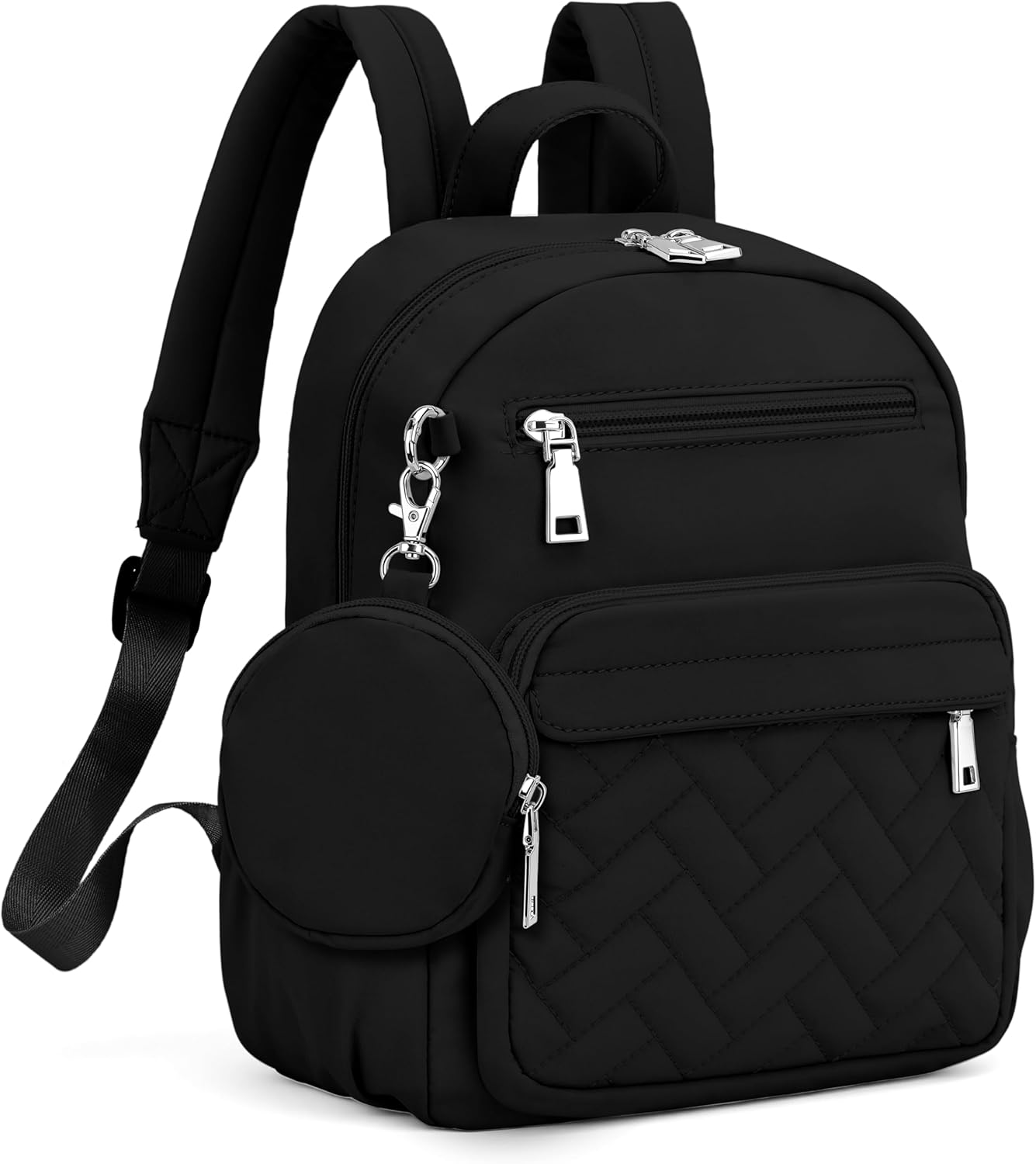 SYTRAH - Mochila antirrobo para mujer, mochila de viaje acolchada impermeable con cremalleras de bloqueo y monedero, mochila acolchada compacta para el trabajo, viajes y aeropuerto, elegante y ligera caqui