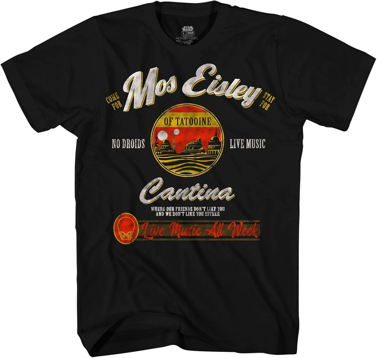 STAR WARS Mos Eisley Cantina Tatooine Camiseta Gráfica para Hombre Adulto