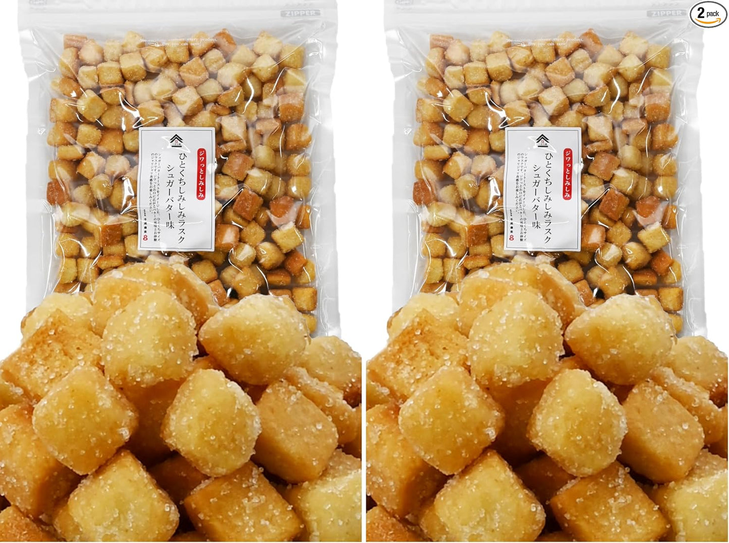 Hitorikuchi Shimi Shimi Rusk < Sugar Butter Flavor>[Crunchy Texture, Generous Capacity] Sugar Rusk Croutons Snacks Commercial Use Party Size Snacks Chikatsu Shokai [Tsumami-Kura] 400g