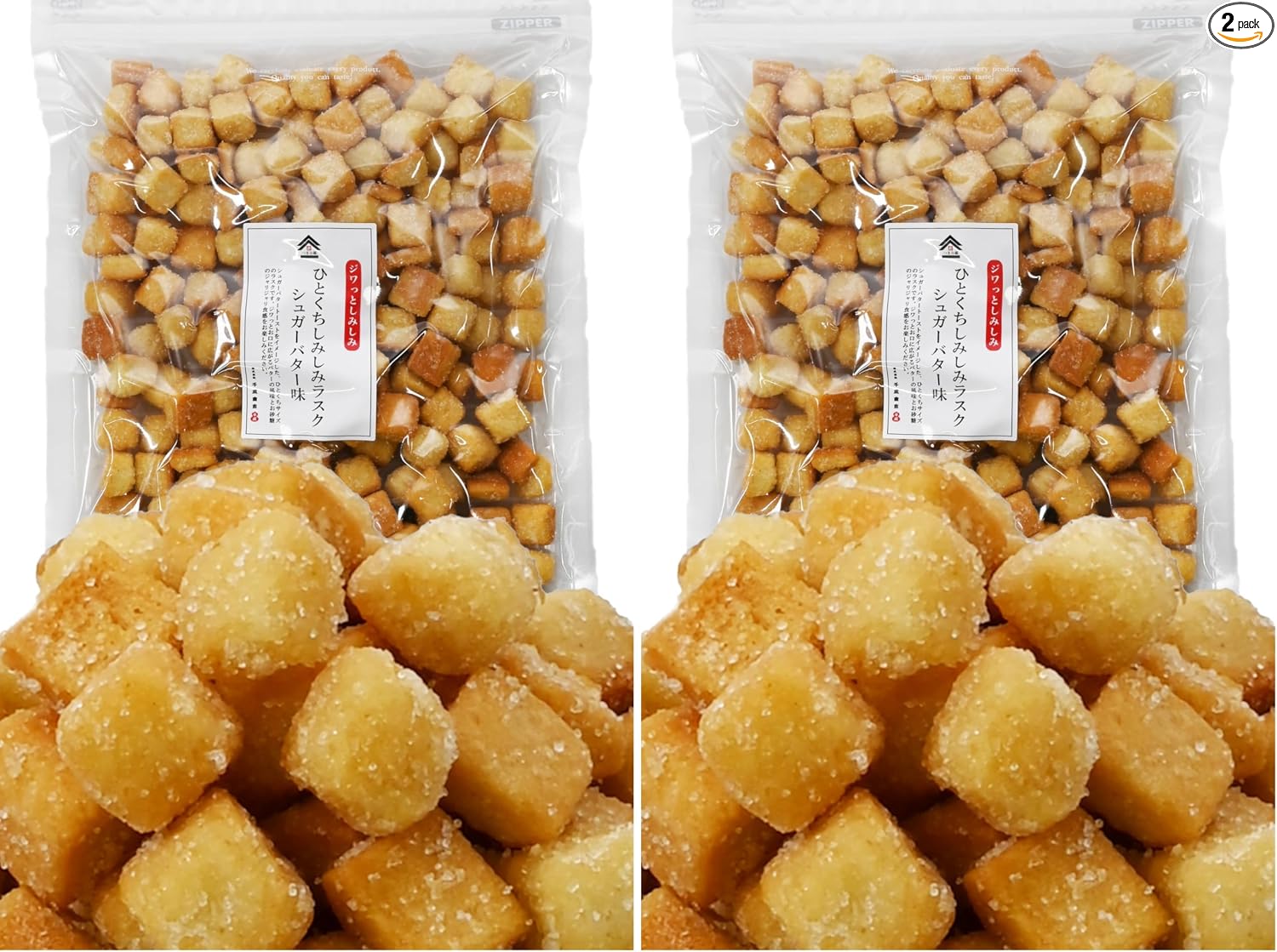 Hitorikuchi Shimi Shimi Rusk < Sugar Butter Flavor>[Crunchy Texture, Generous Capacity] Sugar Rusk Croutons Snacks Commercial Use Party Size Snacks Chikatsu Shokai [Tsumami-Kura] 400g