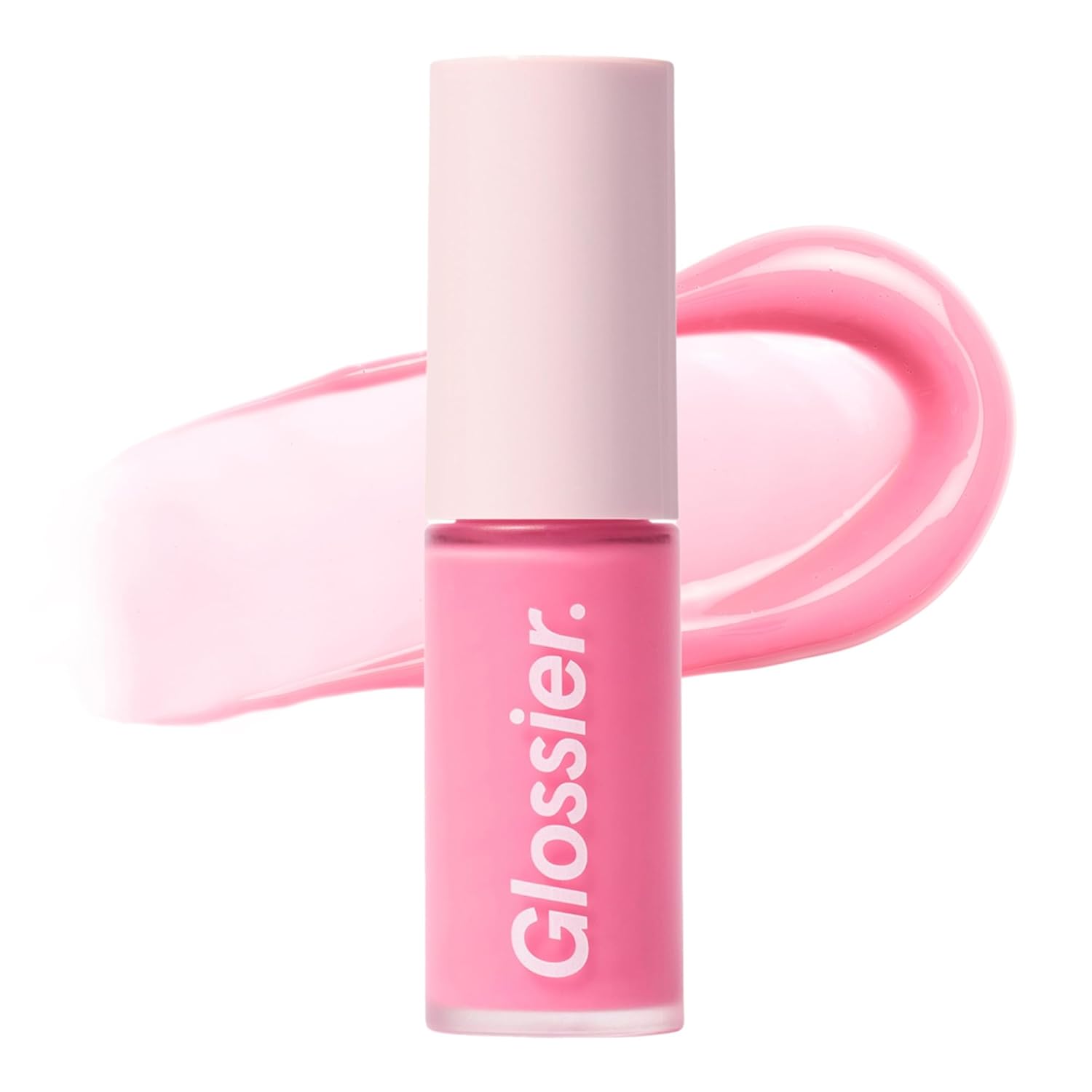 Glossier Lip Glaze - Hydrating Lip Oil Cream, Tinted High-Shine Finish + Apricot, Raspberry, Shea Butter & Menthol Cooling - Lightweight, Up to 12Hr Hydration - Icy, Clear Blue, 8 ml.