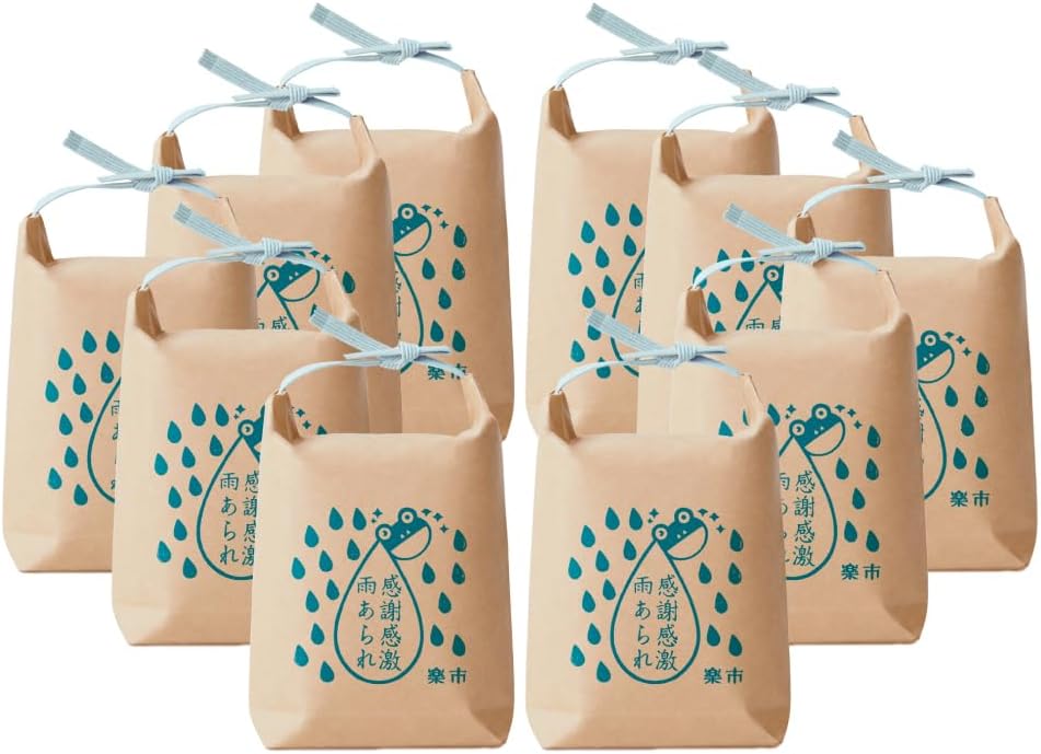 Okashi Rakuichi Kansha Kangeki Amearare Arigatou Arare Combination Set Rice Bags 10-Pack (Dashi Soy Sauce 10-Pack) Okak Individually Wrapped Hail Message Summer Gift Retirement Job Change Snacks Petit