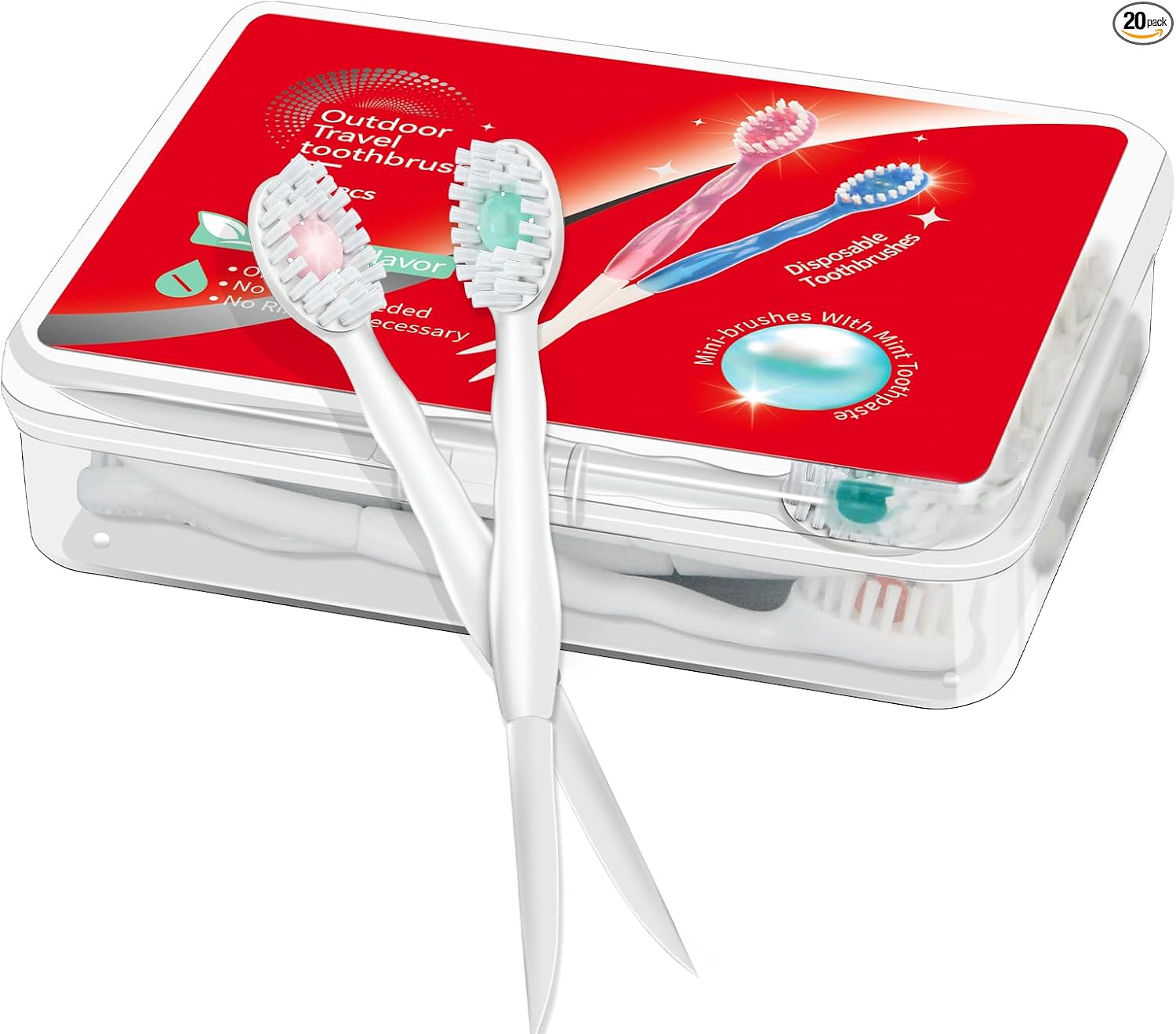 Cepillos de Dientes Mini Desechables con Pasta de Dientes y Palillos, Limpiadores de Lengua, Reducen el Mal Aliento, Raspador de Lengua, Cepillo de Dientes Prepastado, Ideal para Trabajo o