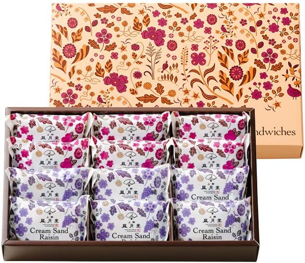 【Ueno Fugetsudo Cream Sandwich 6-piece Set】 Sweets, Baked Goods, Year-end Gift, Mother's Day, Gift, Cookies, Biscuits, Raisin Sandwich