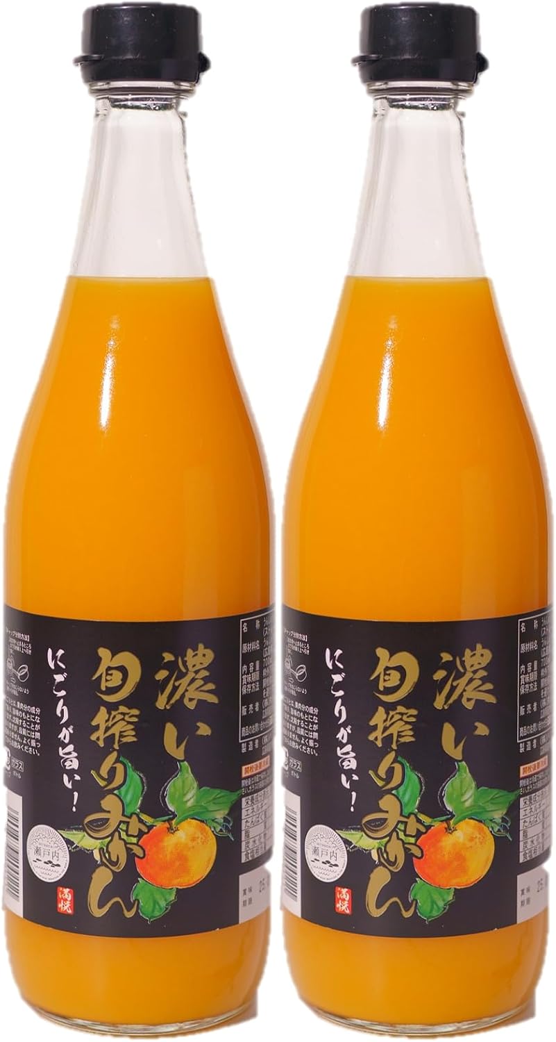 Orkaen Dark Shunshiri Mandarin Orange Juice, 23.7 fl oz (700 ml), 100% Straight, Hiroshima Prefecture, Ehime Prefecture, Set of 2