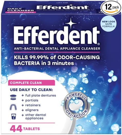 Efferdent - Tabletas de limpieza dental, completamente limpio, 102 tabletas