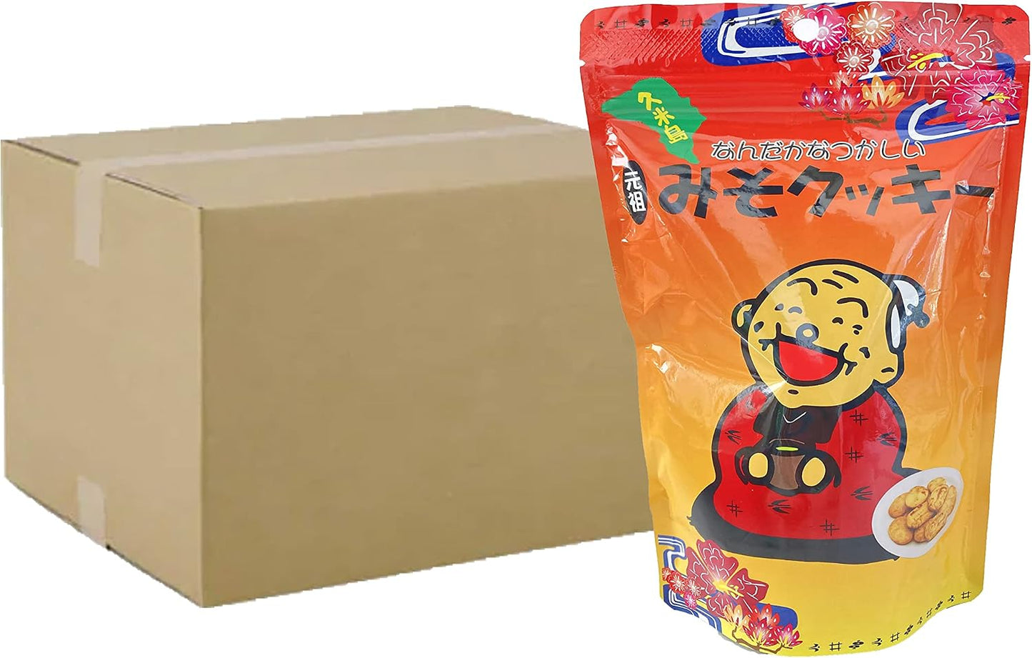 Ganso Miso Cookies, Made with Miso from Kumejima, Somewhat Noble (Large) 1 Bag 6.3 oz (180 g), Zipper Included