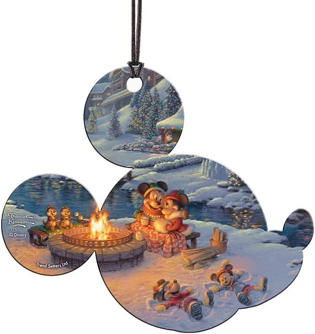 Disney - Sweetheart Central Park - Mickey y Minnie Mouse - Accesorio de impresión acrílica colgante en forma de orejas de Mickey - para regalar y coleccionar | Hanging acrylic print | Bedroom or office display | Disney fan gift