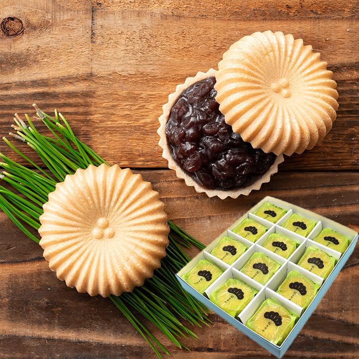 【Okashidokoro Minatoya】Matsu Monaka 6-piece Set 【Granulated Red Bean Paste】Seigyo (Year-end Gift) Matsu Mochi (Japanese Confectionery) Gift Sweets Hokkaido Small Red Beans Long-established Kagawa