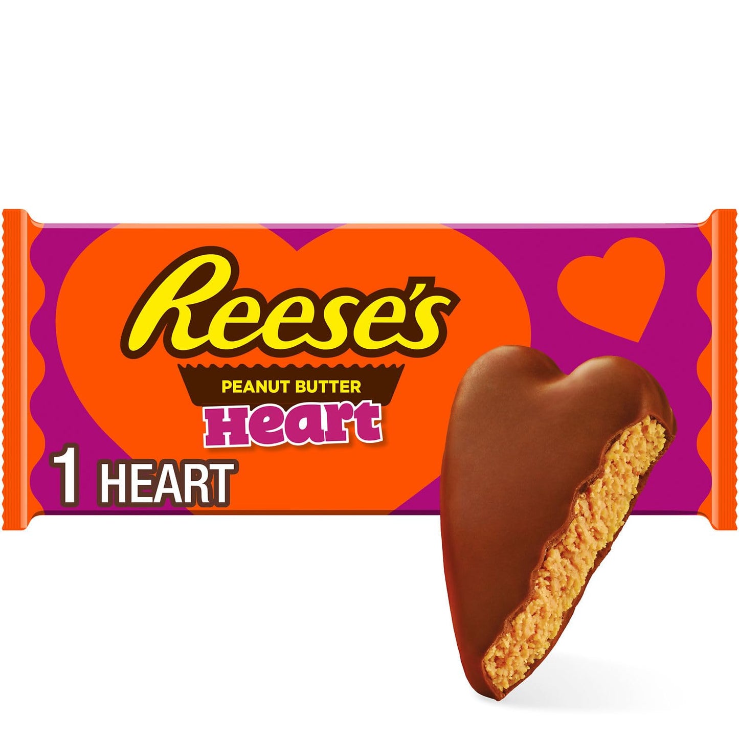 Reese's Milk Chocolate Peanut Butter Hearts, Valentine's Candy Packs, 1.2 oz (6 Count)