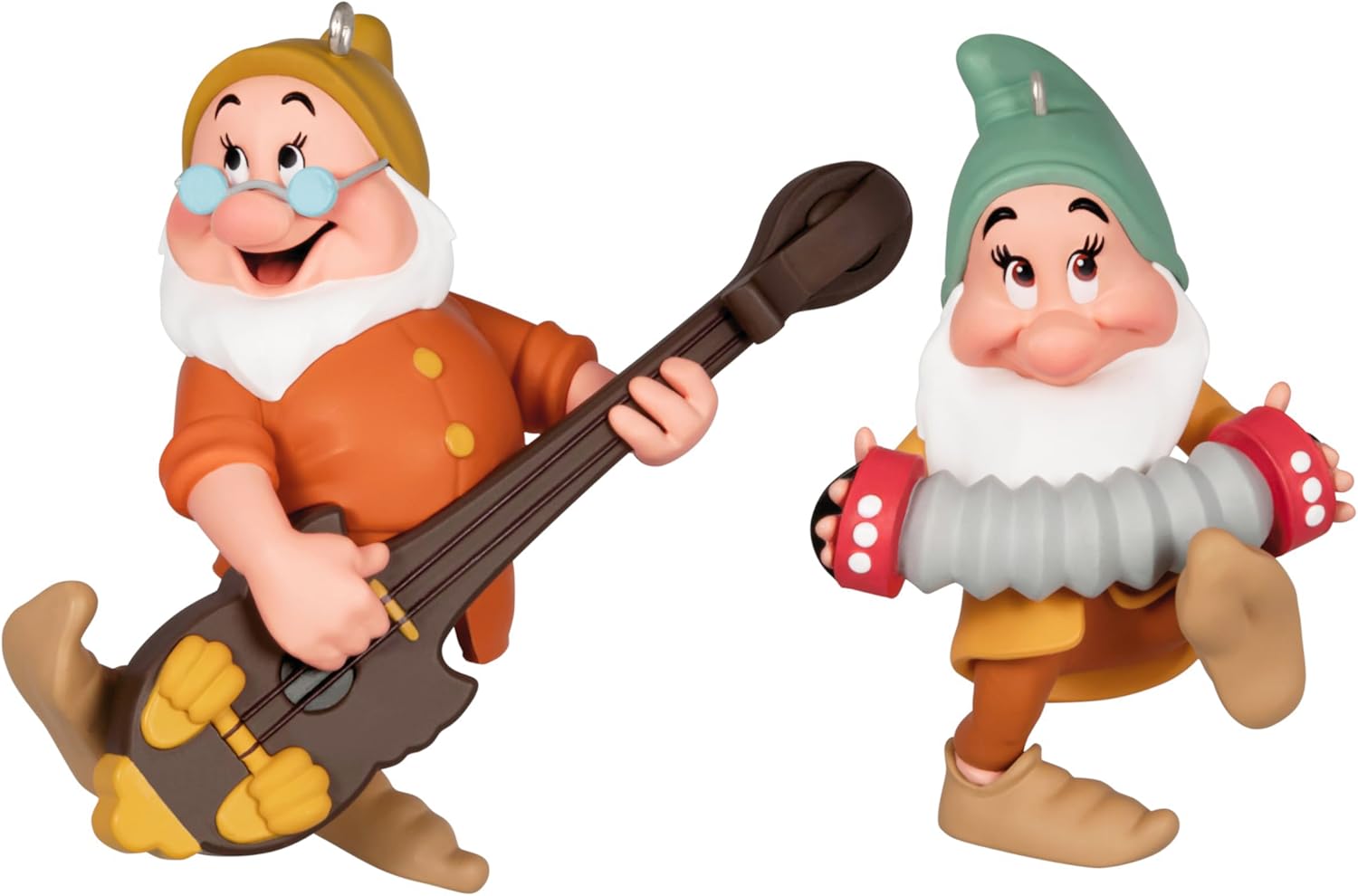 Adornos de Navidad de Recuerdo de Hallmark Disney Princesas de Disney 2024, Blancanieves y los Siete Enanitos Tímido y Sabiondo, Juego de 2