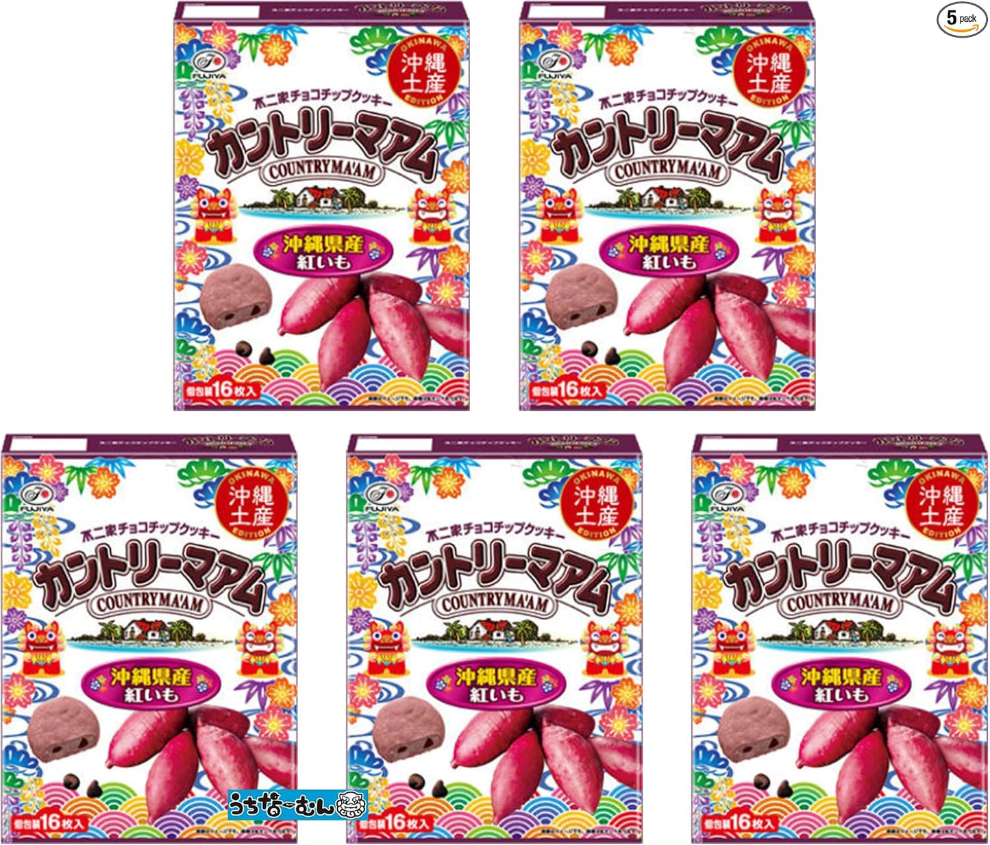 Okinawa Souvenir: Country Maam (Okinawa Akimo) 16 Pieces Uchina-Mun Seal (Registered Trademark) Included Package