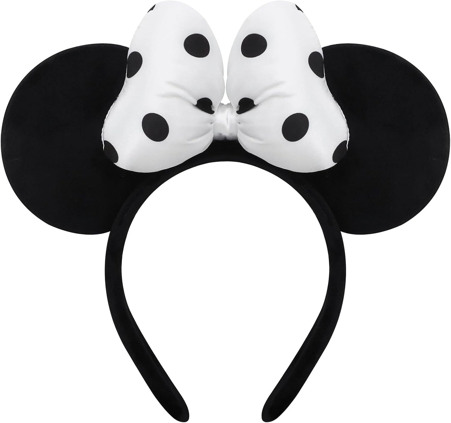 ODOCARE Handmade Mouse Ears Headband for Women and Ladies, Polka Dot Bow Mini Ears Costume Accessories