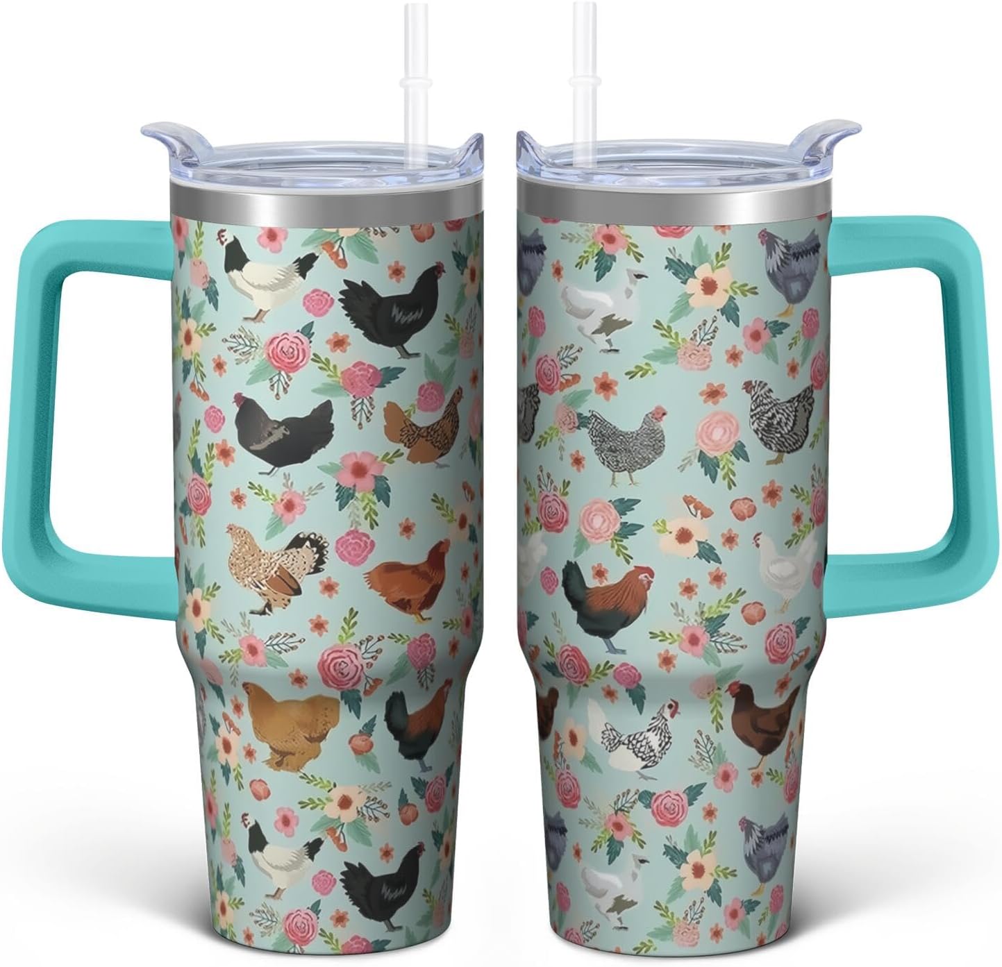 Vaso de mariposa con asa y pajita, botella de agua de viaje de 30 onzas con tapa, taza aislada de acero inoxidable, regalos de cumpleaños para mujeres amantes de los animales