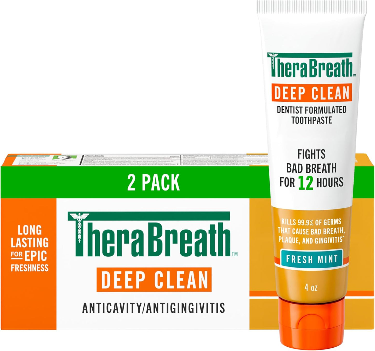 TheraBreath , Encías saludables, periodontistas de 24 horas, formulada enjuague oral de CPC, menta limpia, 16 fl oz (paquete de 2)