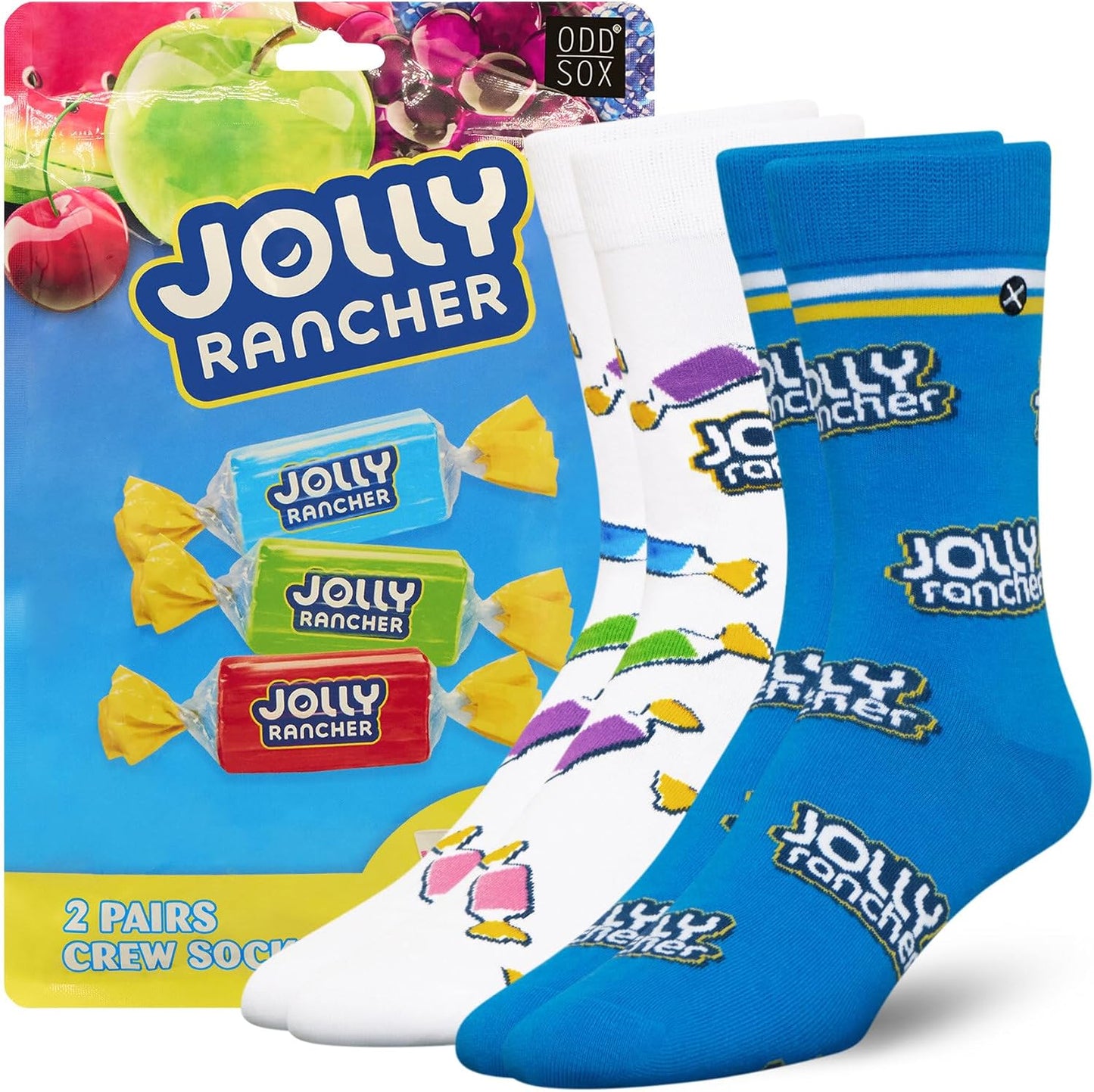 Odd Sox ODDMART Candy & Sweet Snack - 2 pares de novedad – Parche agrio de Oreo Reese's Skittles Starburst y más – Regalo