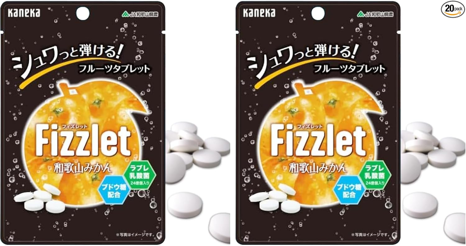 Kaneka Foods Fizzlet Aomori Apple, 0.8 oz (24 g) x 10 Bags, Ramune, Large Capacity, Uses Apple Juice from Aomori Prefecture, Concentration, Refresh Tablet, Fruit Tablet