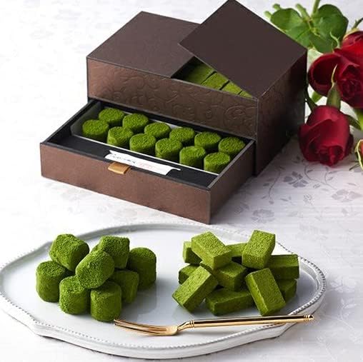 Itokyuemon Uji Matcha Raw Chocolate, Box of 16, Japanese Paper Packaging, Raw Chocolate, Birthday Present, 50's, 60's, 70's