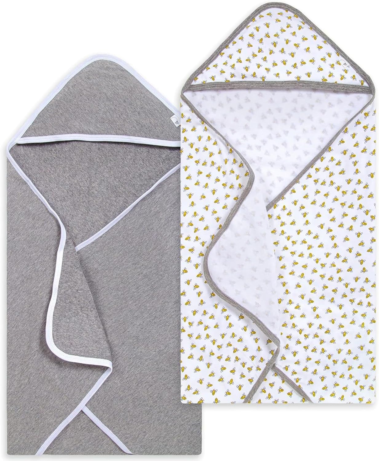 Toalla orgánica con capucha de una sola capa para bebé de Burt's Bees Baby, Paquete de 2, Pequeños patos | Toalla con capucha de algodón 100% orgánico de rizo suave y absorbente que es duradera y suave, mide 29 x 29 pulgadas