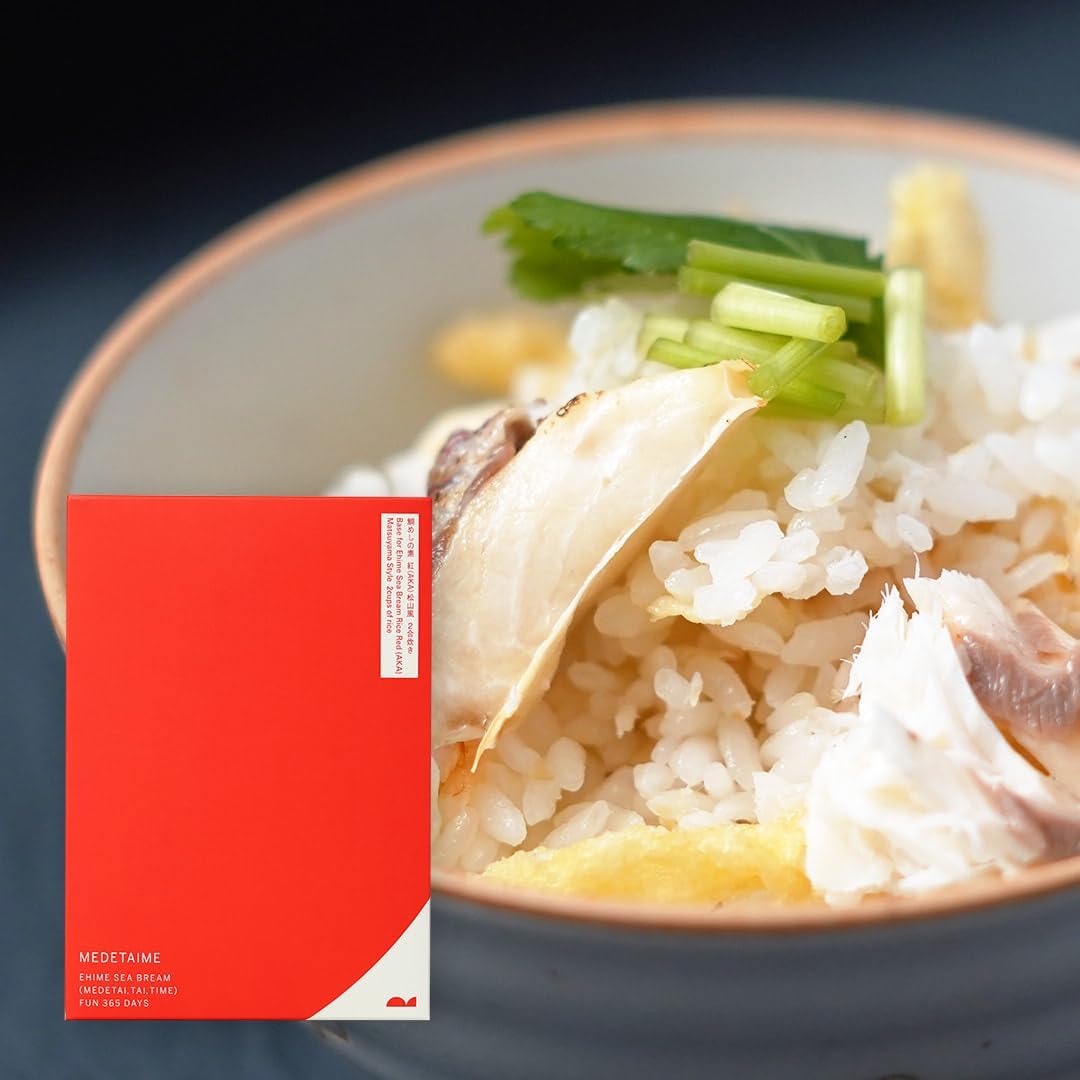 Ehime Famous Snamper Meshin Moto Ehime Red Snamper, 2 Gourds, Red Matsuyama Style, Snamper Rice, Cooked Rice, Domestically Produced, Seto Inai Sea (1 Piece, Matsuyama Sea Bream)