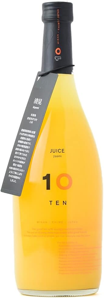 10FACTORY Ehime Mikan 100% Fruit Juice, Additive-Free, Straight Juice, 1 Bottle (24.3 fl oz (720 ml)), Made in Ehime, High Quality, Made in Japan (Kawachi Bankan)
