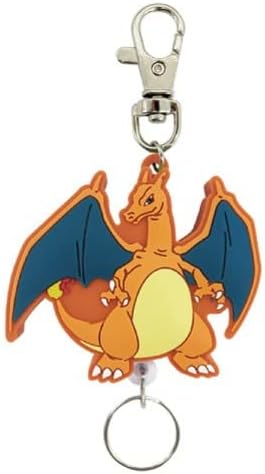 SK Japan Pokemon Rubber Reel Keychain - Charizard